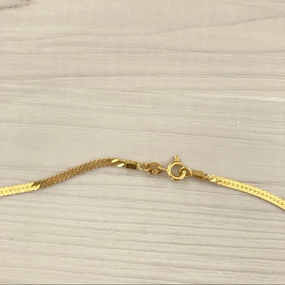 NWB 18K Ordona Collections Snake Chain Flat Gold Necklace